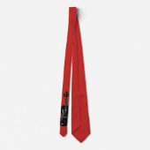 CRAVATE CERISE ROUGE BALAYÉE PAR VIOLIN-TIE-ON NOIRE (Dos)