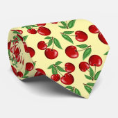 Cravate Cerises rouges partout sur Motif personnalisé (Roulé)