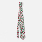 Cravate Cerises rouges sur blanc (Dos)
