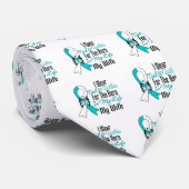 Cravate Cervical Cancer Ribbon My Hero My Wife (Roulé)