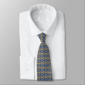 Cravate Chaînes Royal Blue et Gold interconnectées (Attaché)