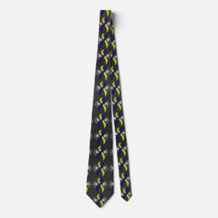 Cravate Chalkboard Blue and Yellow Awareness Ribbon