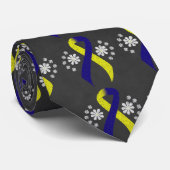 Cravate Chalkboard Blue and Yellow Awareness Ribbon (Roulé)