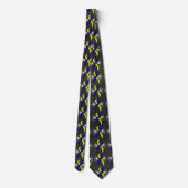 Cravate Chalkboard Blue and Yellow Awareness Ribbon (Dos)