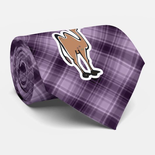 Cravate Chameau mignon ; Pourpre (Roulé)