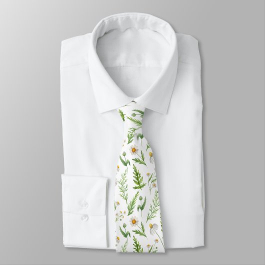 Cravate Chamomile Fleur Botanique Rustique Motif (Attaché)