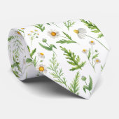 Cravate Chamomile Fleur Botanique Rustique Motif (Roulé)