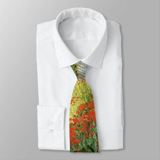Cravate Champ avec des pavots par Vincent van Gogh (Attaché)
