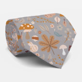 Cravate Champ Citrouille d'automne avec feuilles et champi (Roulé)