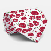 Cravate Champ rouge de pavots (Roulé)