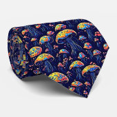 Cravate Champignons bioluminescents rétro (Roulé)