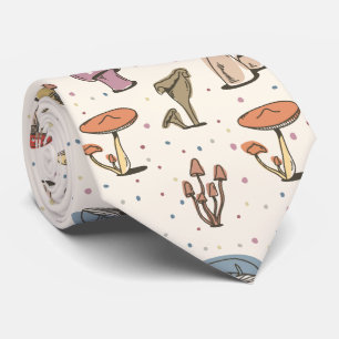 Cravate Champignons colorés Doodle Motif