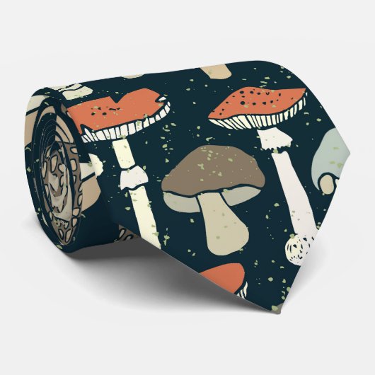 Cravate Champignons de bois Motif Rustique (Roulé)