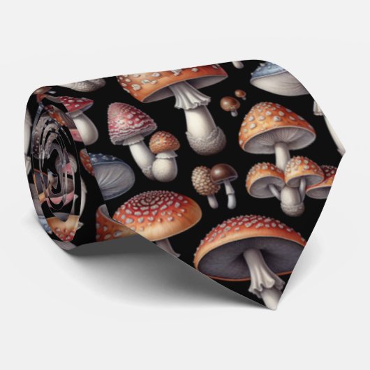 Cravate Champignons de rêve (Roulé)