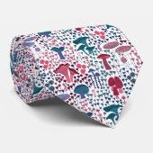 Cravate Champignons Magenta Retro (Roulé)