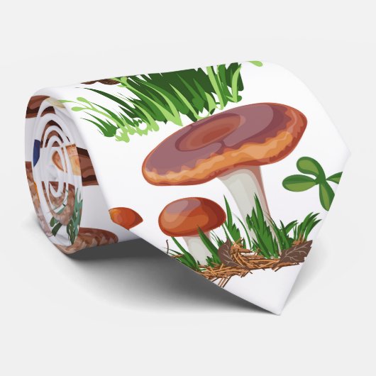 Cravate Champignons Motif sans joint (Roulé)