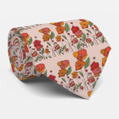 Cravate champs de pavot filigrane (Roulé)