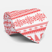 Cravate Chandail de Noël rouge brun motif monogramme (Roulé)