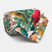 Cravate Chansons colorées & Motif Feuille vert (Roulé)