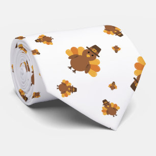 Cravate Chapeau de Pèlerin de dinde de Thanksgiving peint