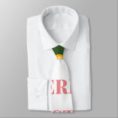 Cravate Chapeau rouge vert joyeux Noël ajouter nom texte n (Attaché)