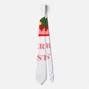 Cravate Chapeau rouge vert joyeux Noël ajouter nom texte n
