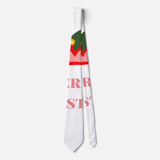 Cravate Chapeau rouge vert joyeux Noël ajouter nom texte n (Devant)