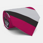 Cravate Charbon gris et framboise profonde diagonalement r (Roulé)