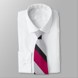 Cravate Charbon gris et framboise profonde diagonalement r