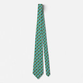 Cravate Charbon Olive Turquoise Vert Bleu Aqua Turquoise P (Devant)