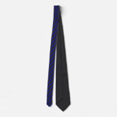 Cravate Charbon Solide Bleu Minuit Mat Noir (Dos)