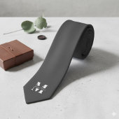 Cravate Charcoal Gray | Custom Monogram Wedding Groomsmen 