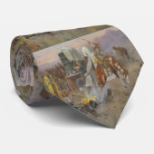 Cravate Charles M Russell - Bronc au camp de vache (Roulé)