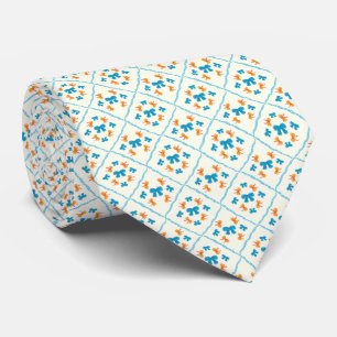 Cravate Charmant Nœud Papillon Géométrique Carreaux Crème
