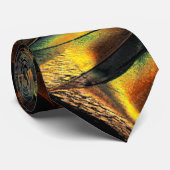 Cravate Charmante texture grainée, gaufrée vert doré (Roulé)