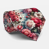 Cravate Charme floral de la rose intemporelle (Roulé)