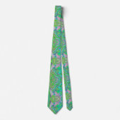 Cravate Chartreuse Abstraite cool et Blue Super Retro (Devant)