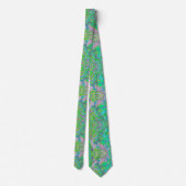 Cravate Chartreuse Abstraite cool et Blue Super Retro (Dos)