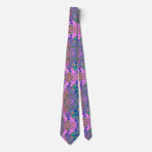 Cravate Chartreuse Abstraite cool et Hot Pink Super Retro (Devant)
