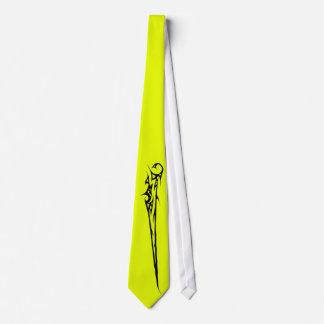 Cravate chartreuse acide avec le motif simple