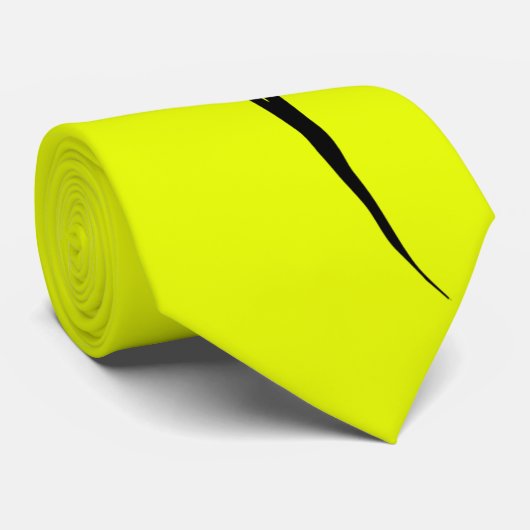 Cravate chartreuse acide avec le motif simple (Roulé)