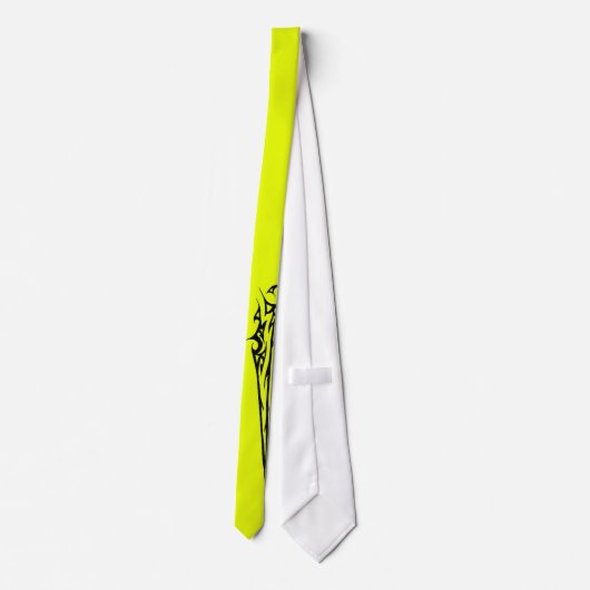 Cravate chartreuse acide avec le motif simple (Dos)