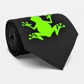 Cravate Chartreuse, Grenouille verte néon (Roulé)