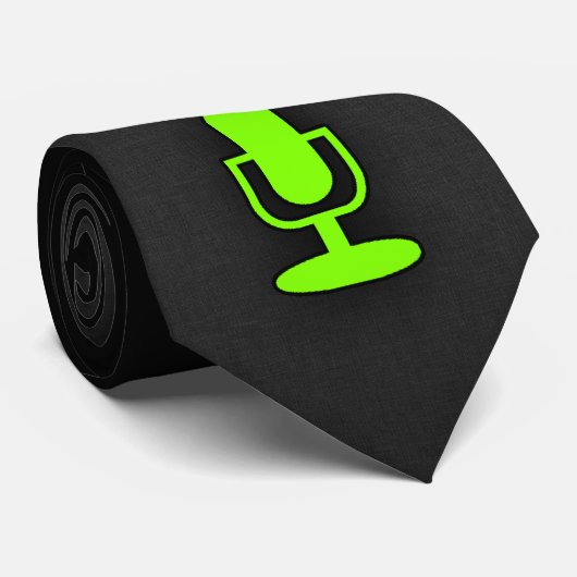 Cravate Chartreuse, Microphone Neon Green (Roulé)