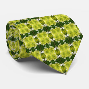 Cravate Chartreuse Vert Abstrait Hydrangea Blooms Motif