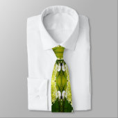 Cravate Chartreuse Vert Abstrait Hydrangea Blooms Motif (Attaché)