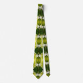 Cravate Chartreuse Vert Abstrait Hydrangea Blooms Motif (Devant)
