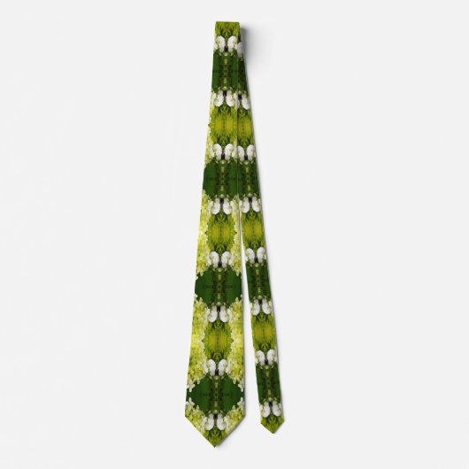 Cravate Chartreuse Vert Abstrait Hydrangea Blooms Motif (Devant)