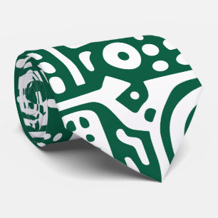 Cravate chasseur doodles vert et blanc de 7
