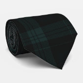 Cravate Chasseur noir Tartan vert et profond de charbon de (Roulé)